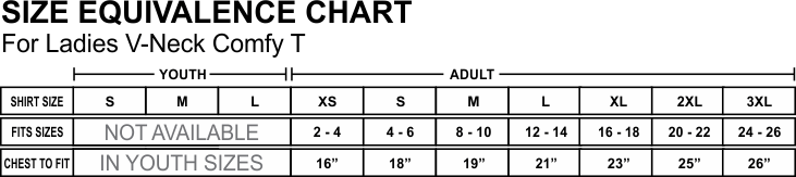 V-Neck Size Chart